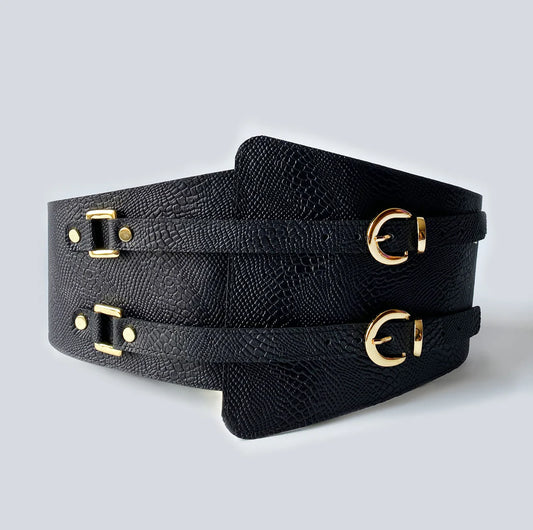 Black Malaga leather Belt