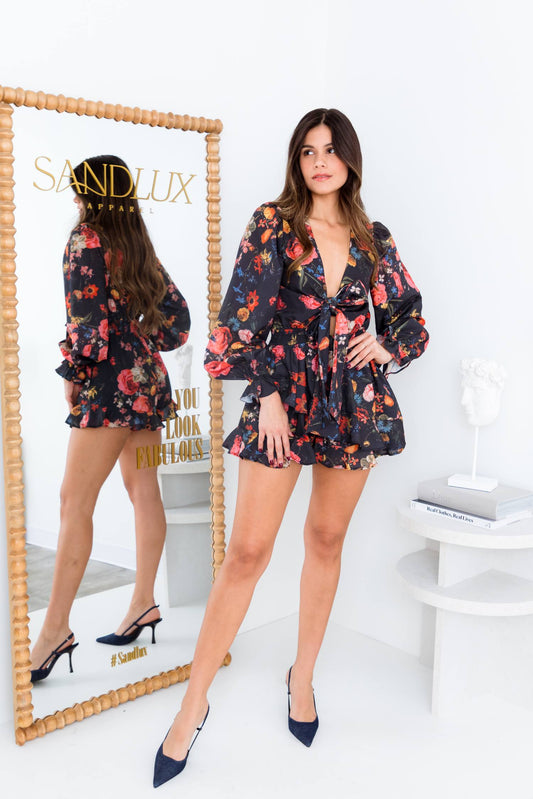 Romper Black Multi